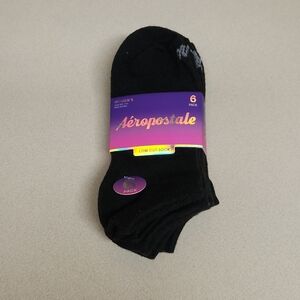 NEW Aeropostale 6 Pack Black Casual Socks Ankle Style